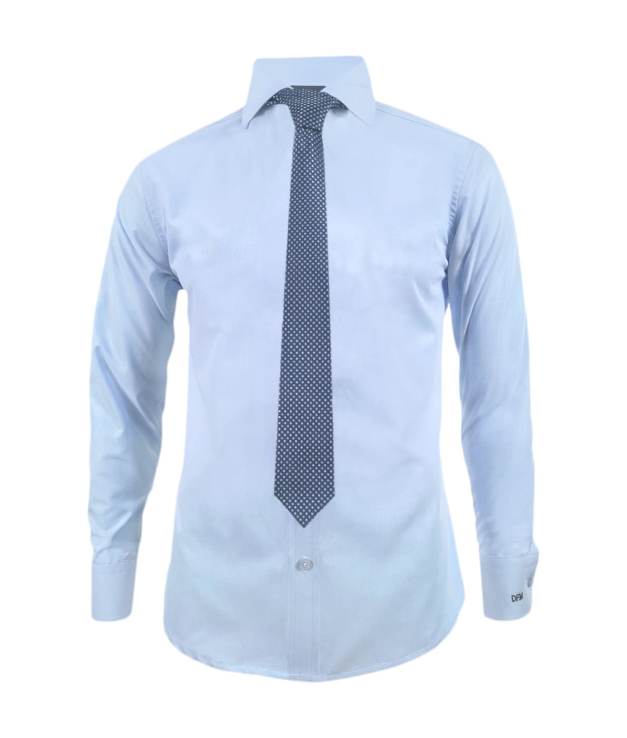 Camisa formal azul claro con iniciales manga larga hombre XS a 10XL
