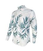 Camisa playera marfil cuello nerú manga larga Slim hombre XS a 10XL