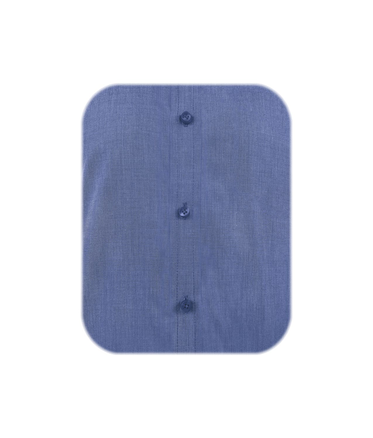 Camisa formal azul hortensia cuello y puños blancos manga larga para hombre XS a 10XL