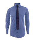 Camisa formal azul hortensia slim fit manga larga para hombre XS a 10XL