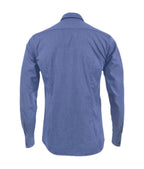 Camisa formal azul hortensia slim fit manga larga para hombre XS a 10XL