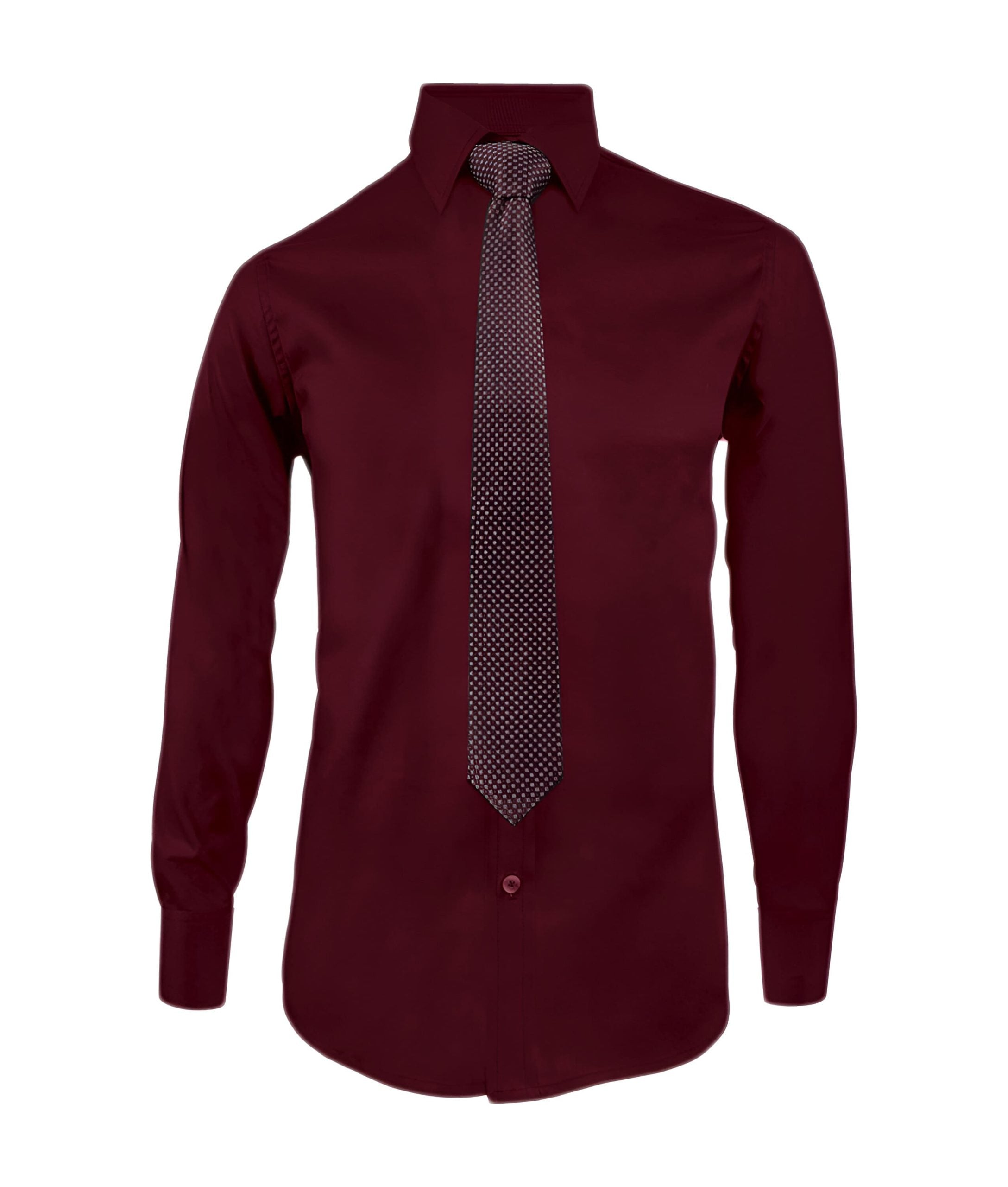 Camisa para corbata vino tinto manga larga slim hombre XS a 10XL