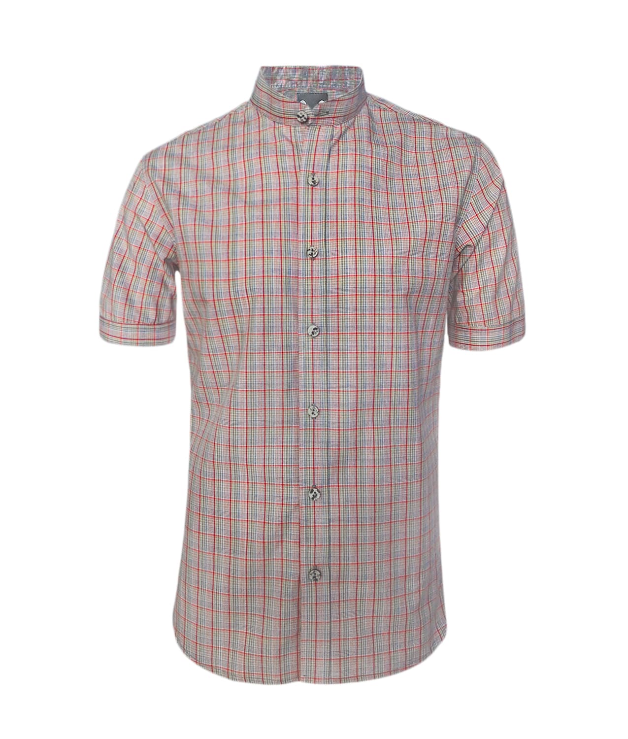 Camisa de cuadros rojos azul y amarillo manga corta XS a 10XL