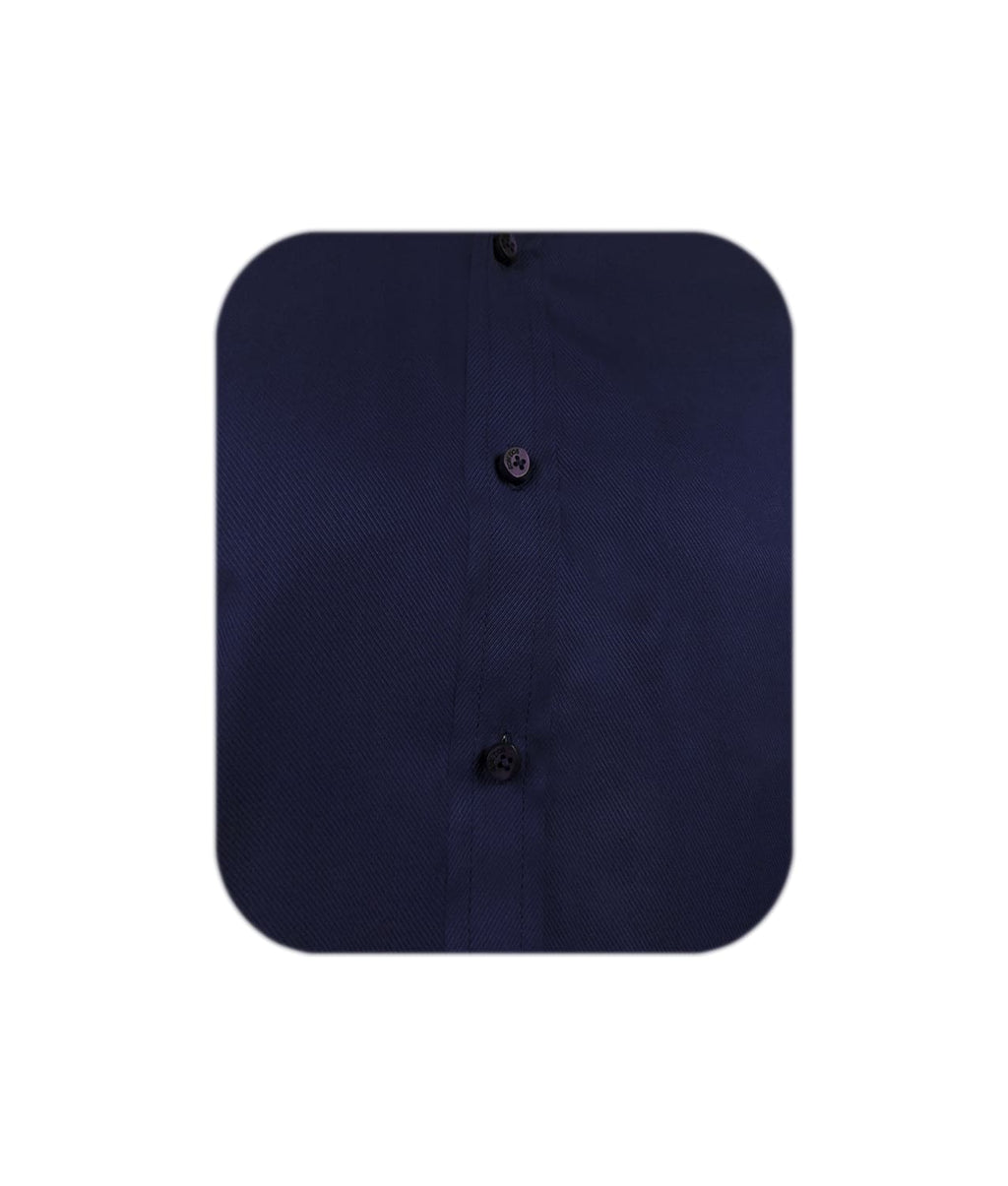 Camisa para corbata azul oscuro manga larga slim para hombre XS a 10XL