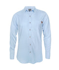 Camisa en lino azul claro con contraste ocasión manga larga hombre XS a 10XL