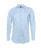Camisa en lino azul claro con contraste ocasión manga larga hombre XS a 10XL