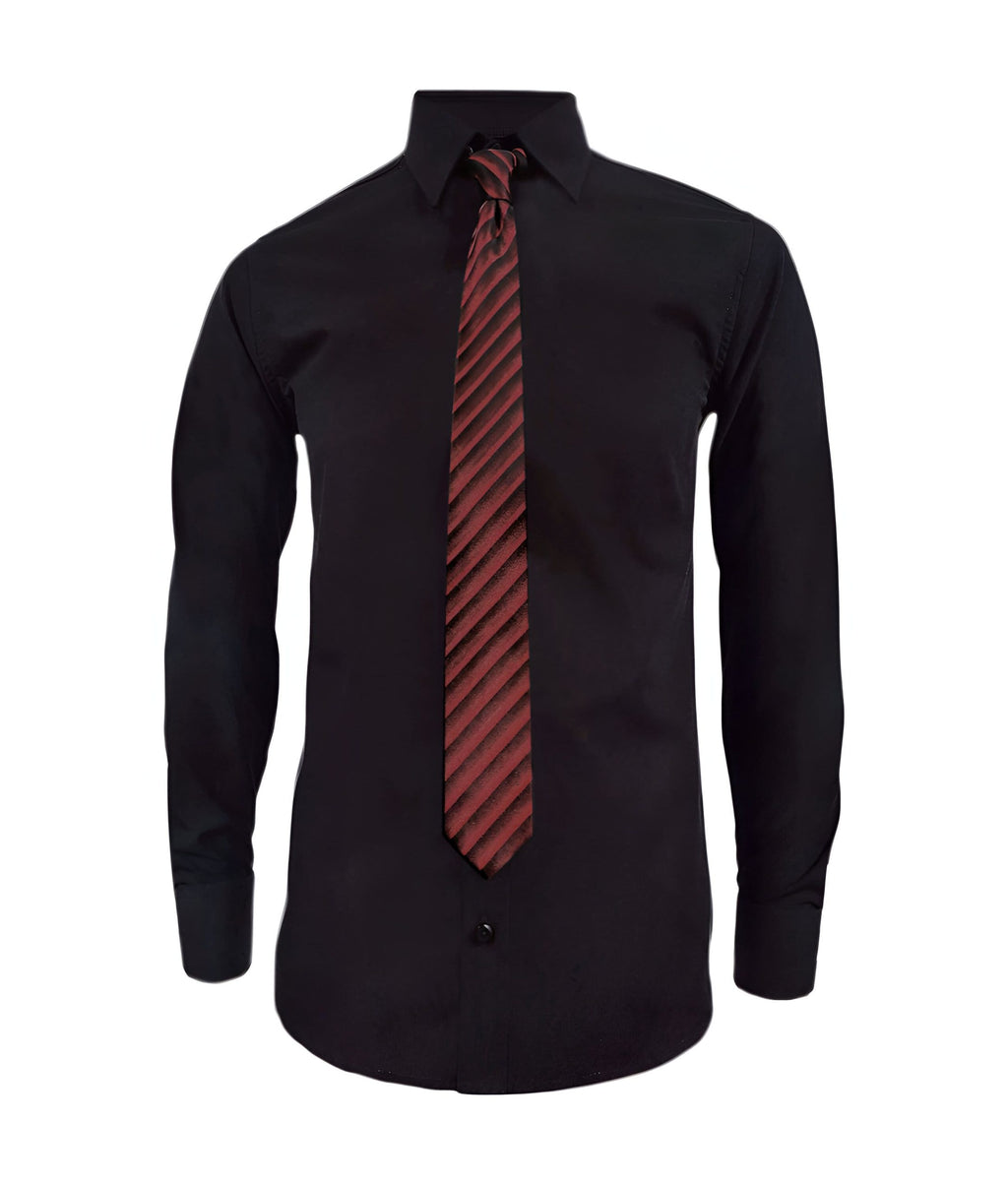Camisa formal negra en algodón manga larga slim para hombre XS a 10XL