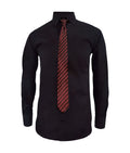 Camisa formal negra en algodón manga larga slim para hombre XS a 10XL