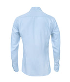 Camisa en lino azul claro con contraste ocasión manga larga hombre XS a 10XL