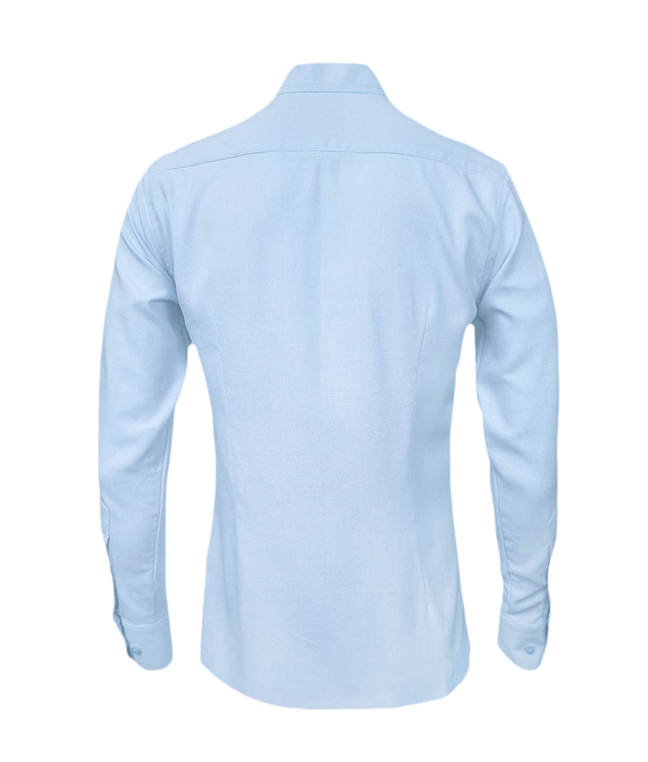 Camisa en lino azul claro con contraste ocasión manga larga hombre XS a 10XL