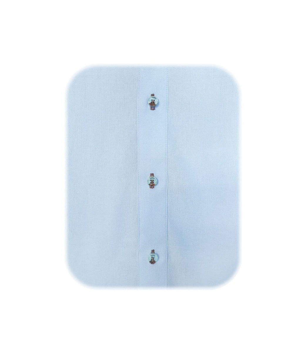 Camisa en lino azul claro con contraste ocasión manga larga hombre XS a 10XL