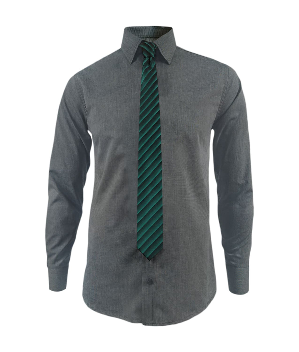 Camisa para corbata gris sin bolsillo manga larga hombre XS a 10XL