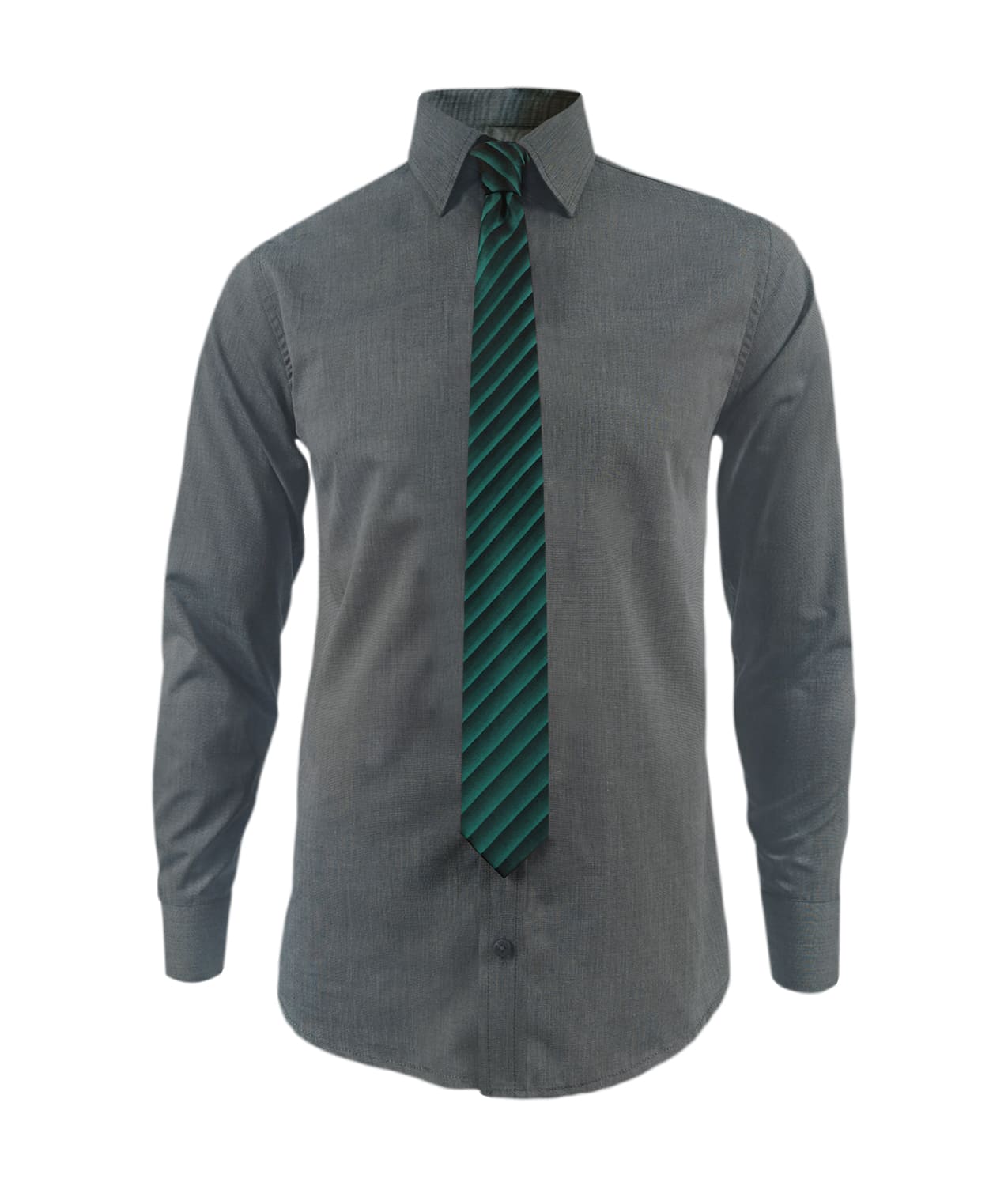 Camisa para corbata gris sin bolsillo manga larga hombre XS a 10XL