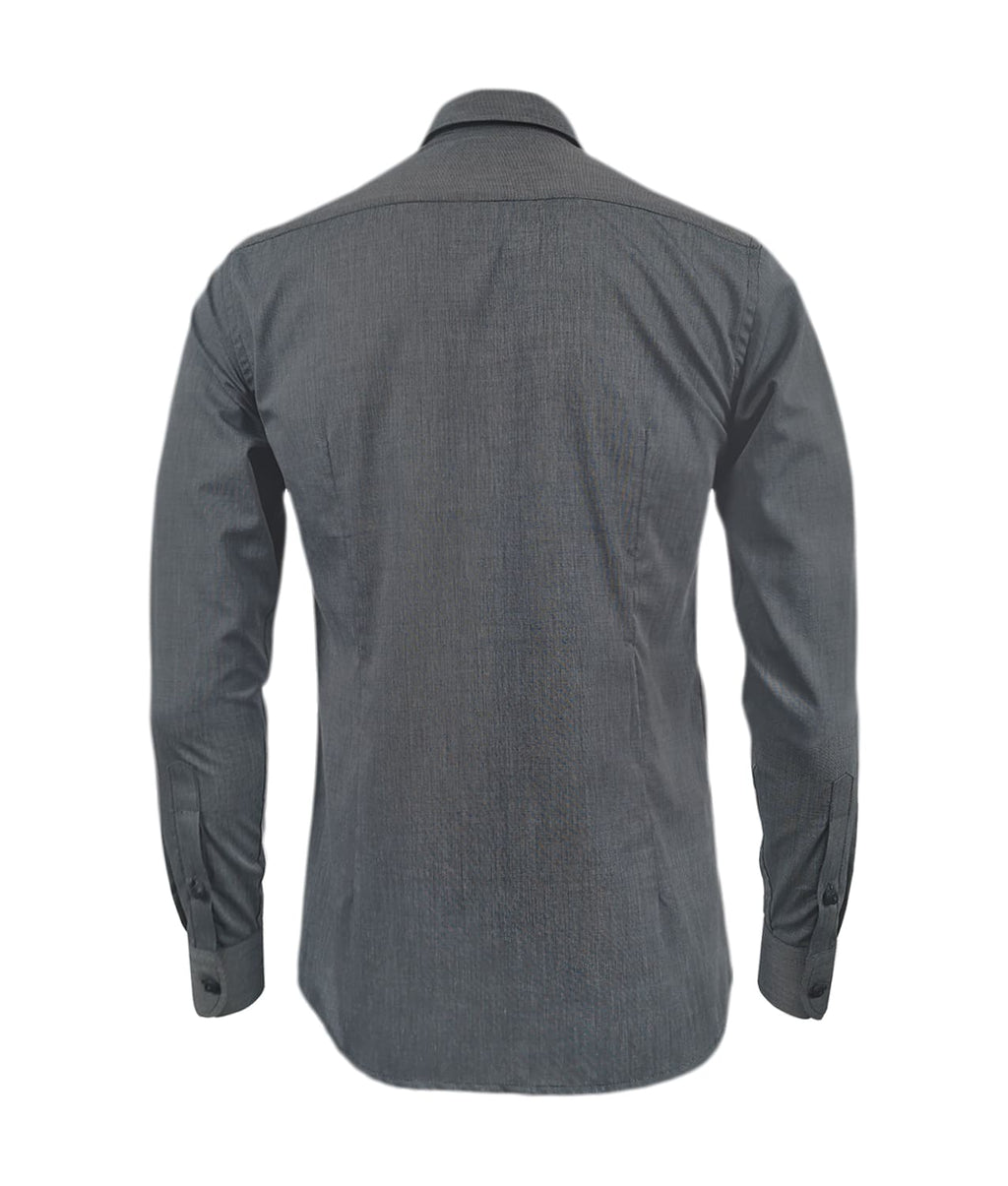 Camisa para corbata gris sin bolsillo manga larga hombre XS a 10XL