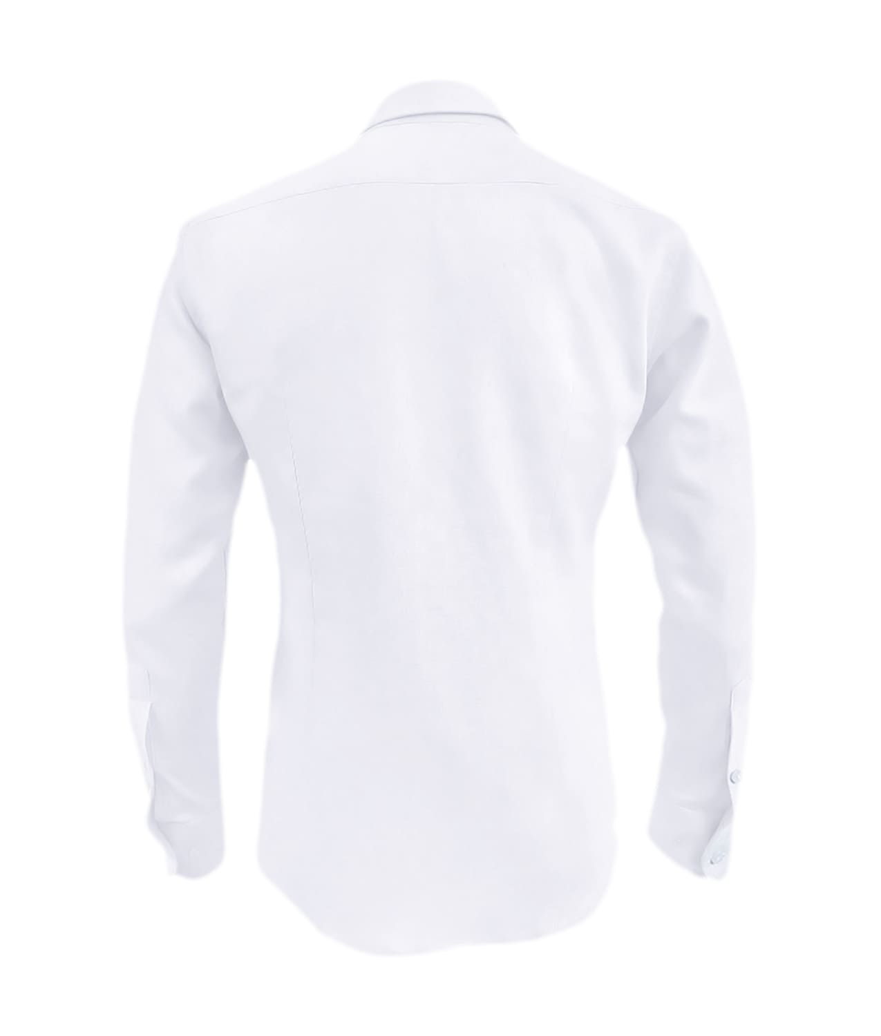 Camisa formal blanca sin bolsillo manga larga slim hombre XS a 10XL