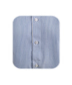 Camisa formal azul con rayas cuello y puños para mancornas blancos hombre XS a 10XL