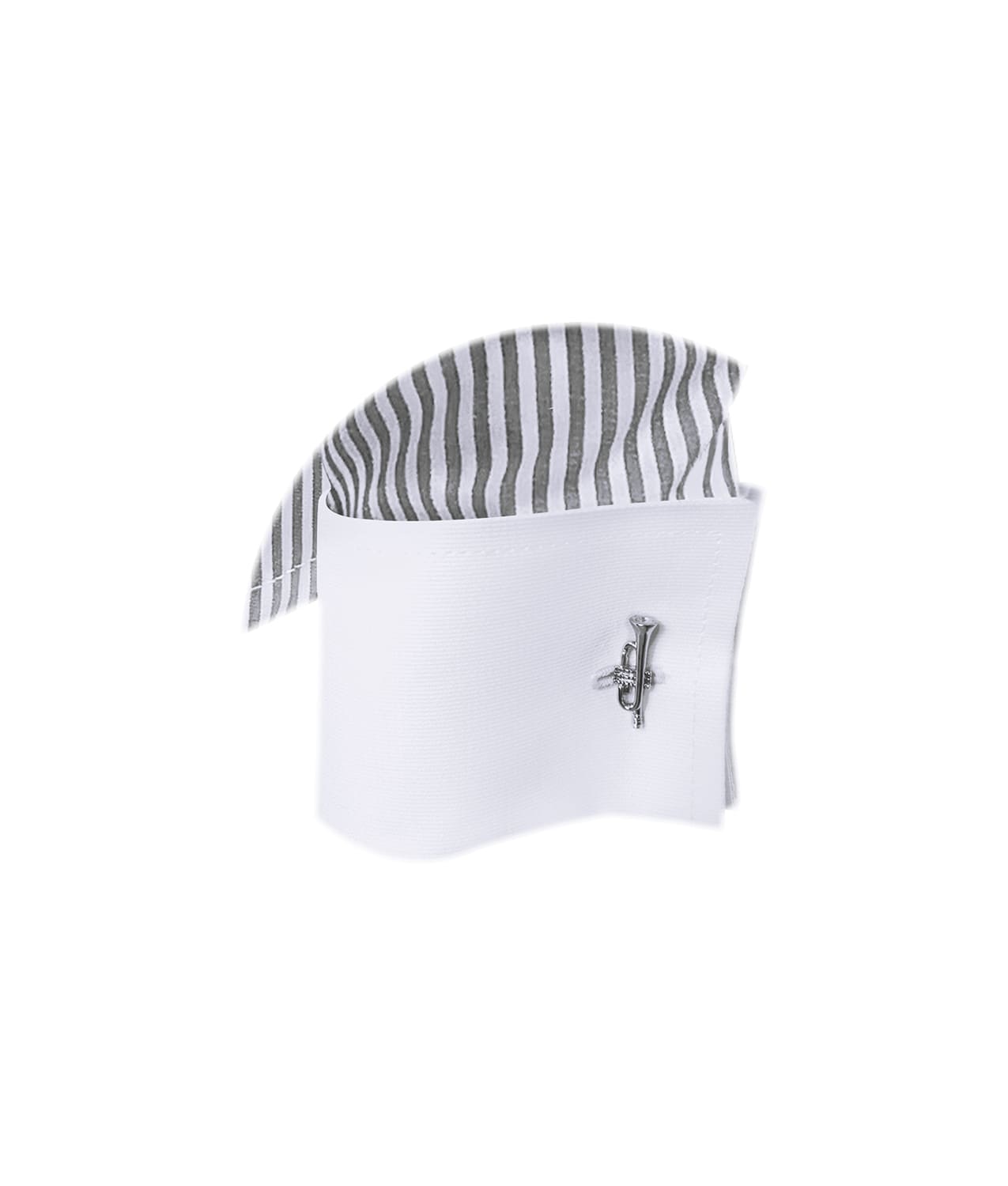 Camisa formal gris con rayas cuello y puños blancos slim fit para hombre XS a 10XL