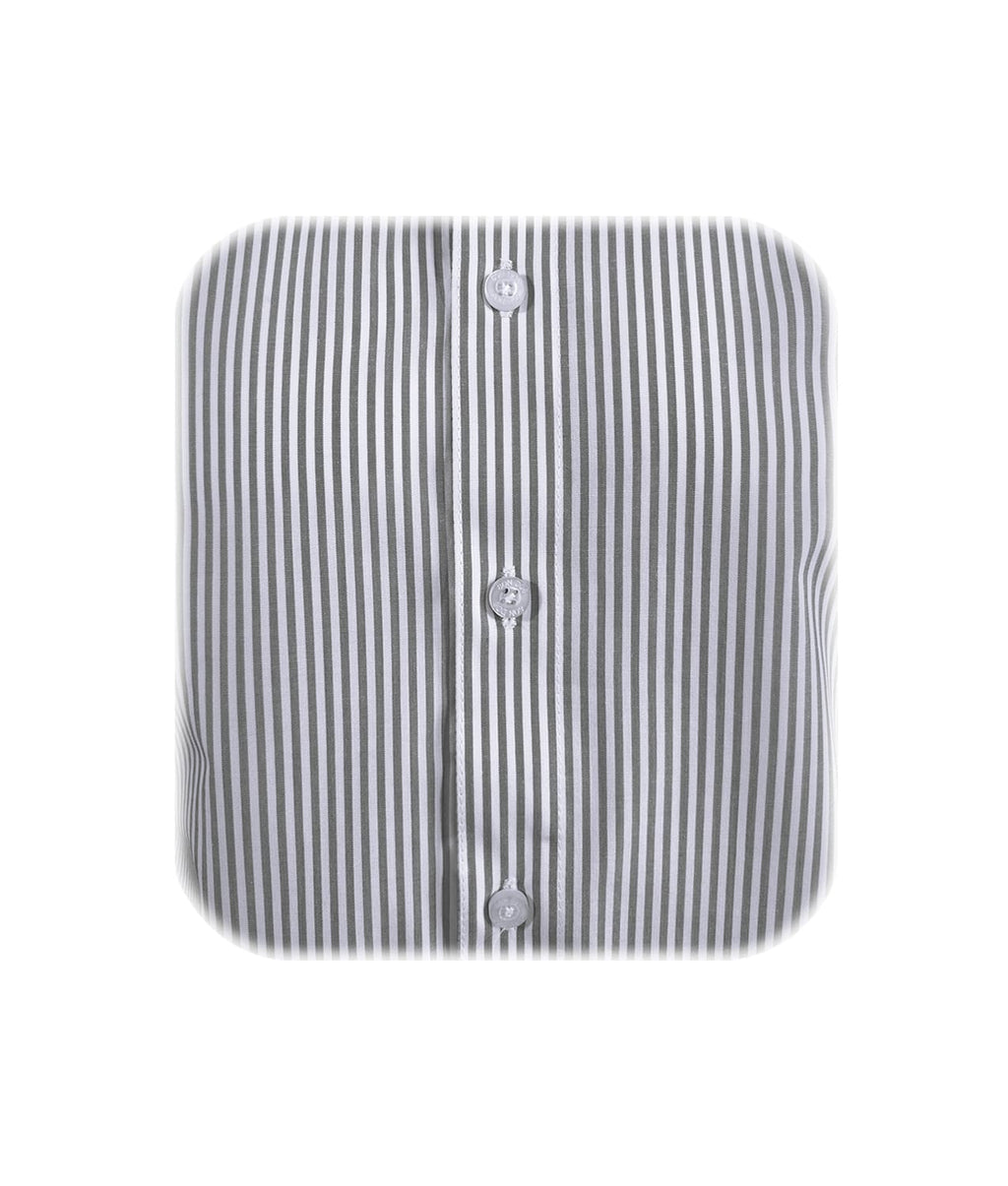 Camisa formal gris con rayas cuello y puños blancos slim fit para hombre XS a 10XL