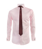 Camisa formal rosada puño para mancornas manga larga hombre XS a 10XL