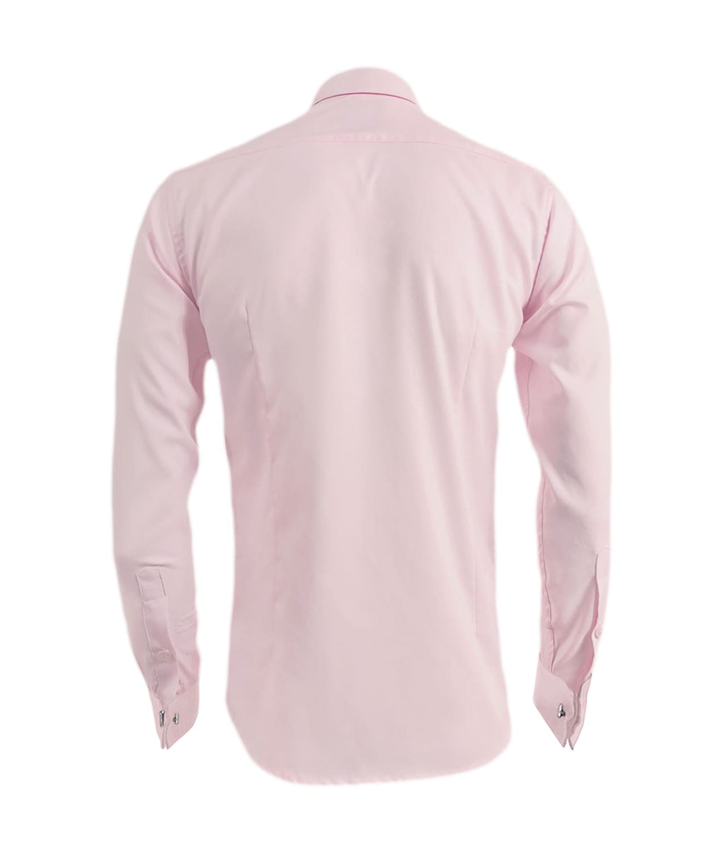 Camisa formal rosada puño para mancornas manga larga hombre XS a 10XL