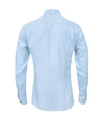 Camisa botonadura escondida azul en 100% lino, ocasión manga larga hombre XS a 10XL