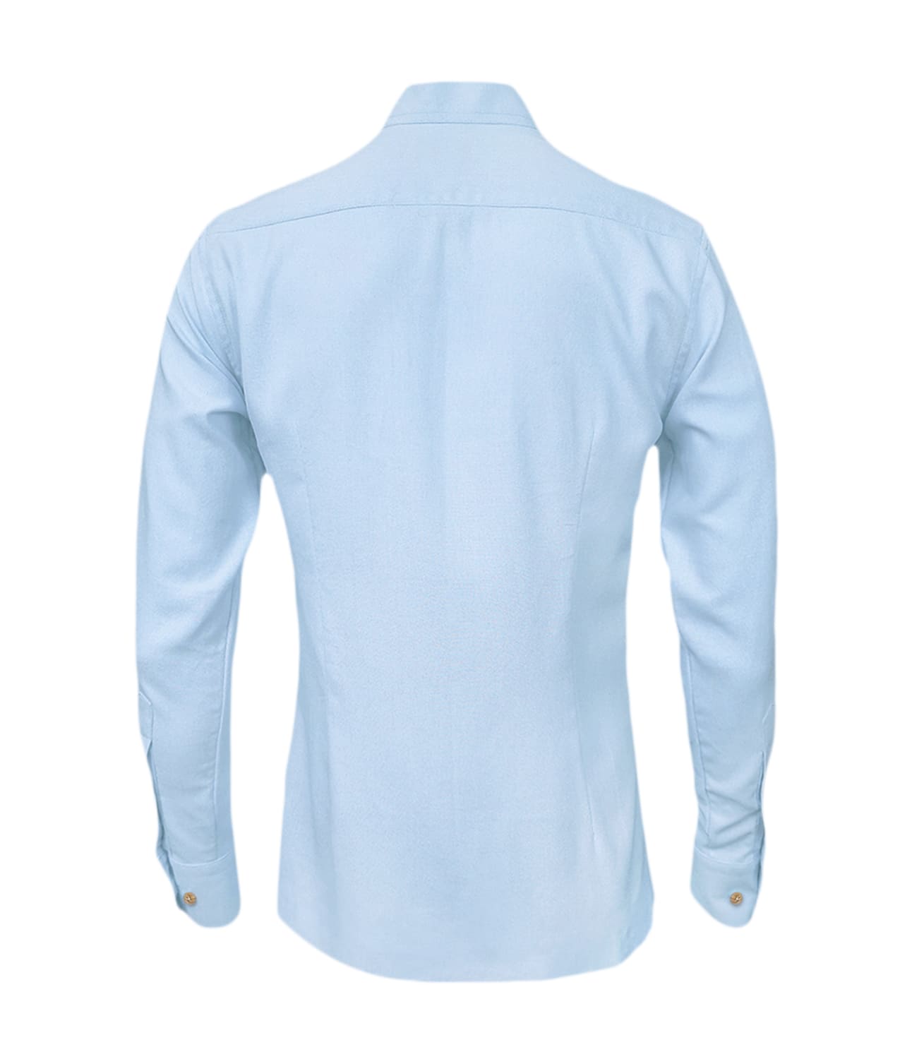 Camisa botonadura escondida azul en 100% lino, ocasión manga larga hombre XS a 10XL