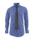 Camisa para corbata azul puño mancornas manga larga hombre XS a 10XL