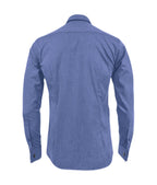 Camisa para corbata azul puño mancornas manga larga hombre XS a 10XL