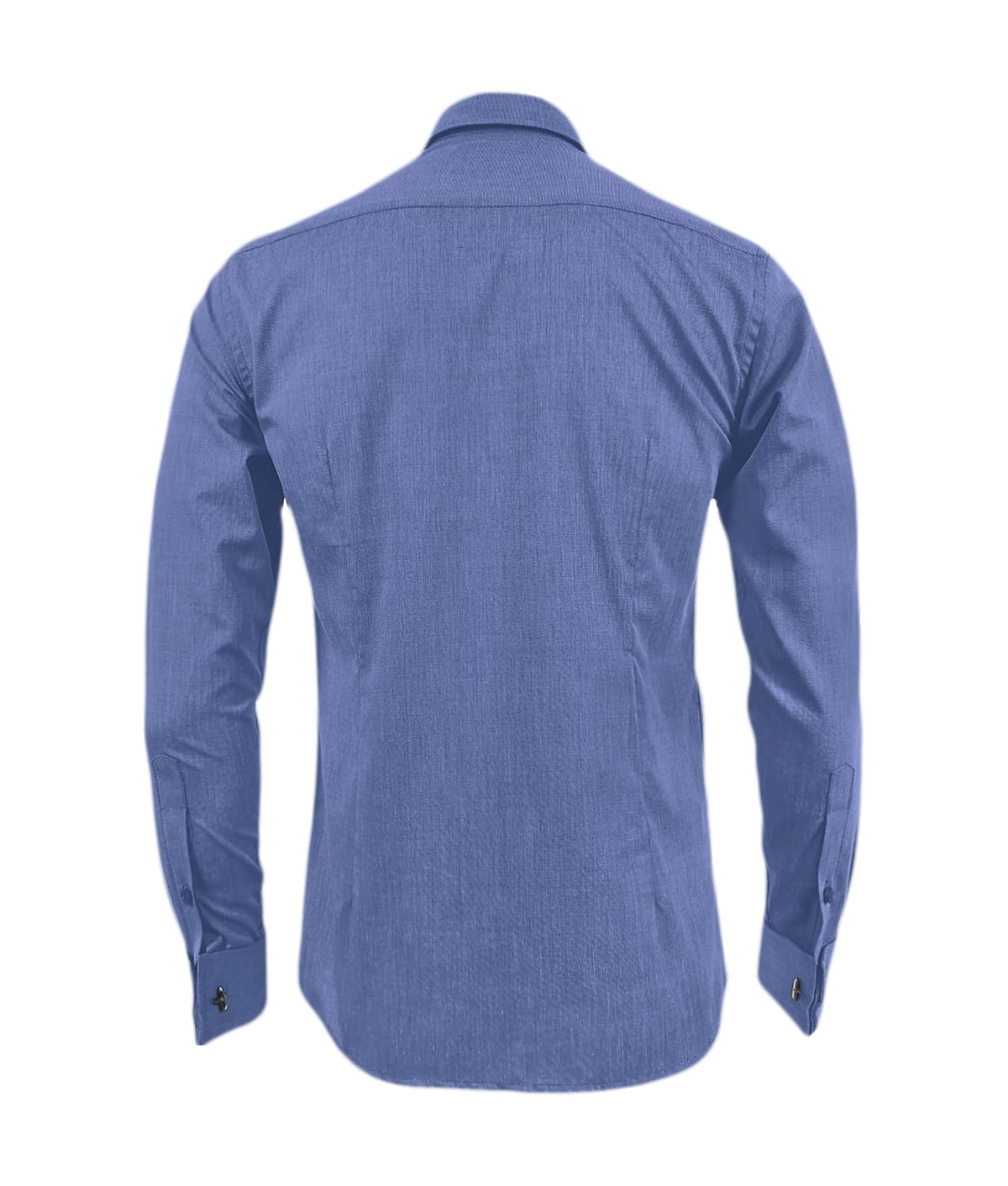 Camisa para corbata azul puño mancornas manga larga hombre XS a 10XL