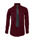 Camisa formal vino tinto para mancornas manga larga hombre XS a 10XL