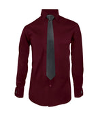 Camisa formal vino tinto para mancornas manga larga hombre XS a 10XL