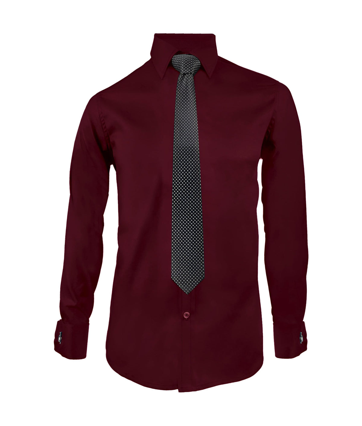 Camisa formal vino tinto para mancornas manga larga hombre XS a 10XL