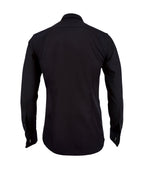 Camisa para corbata negra puño mancornas manga larga hombre XS a 10XL