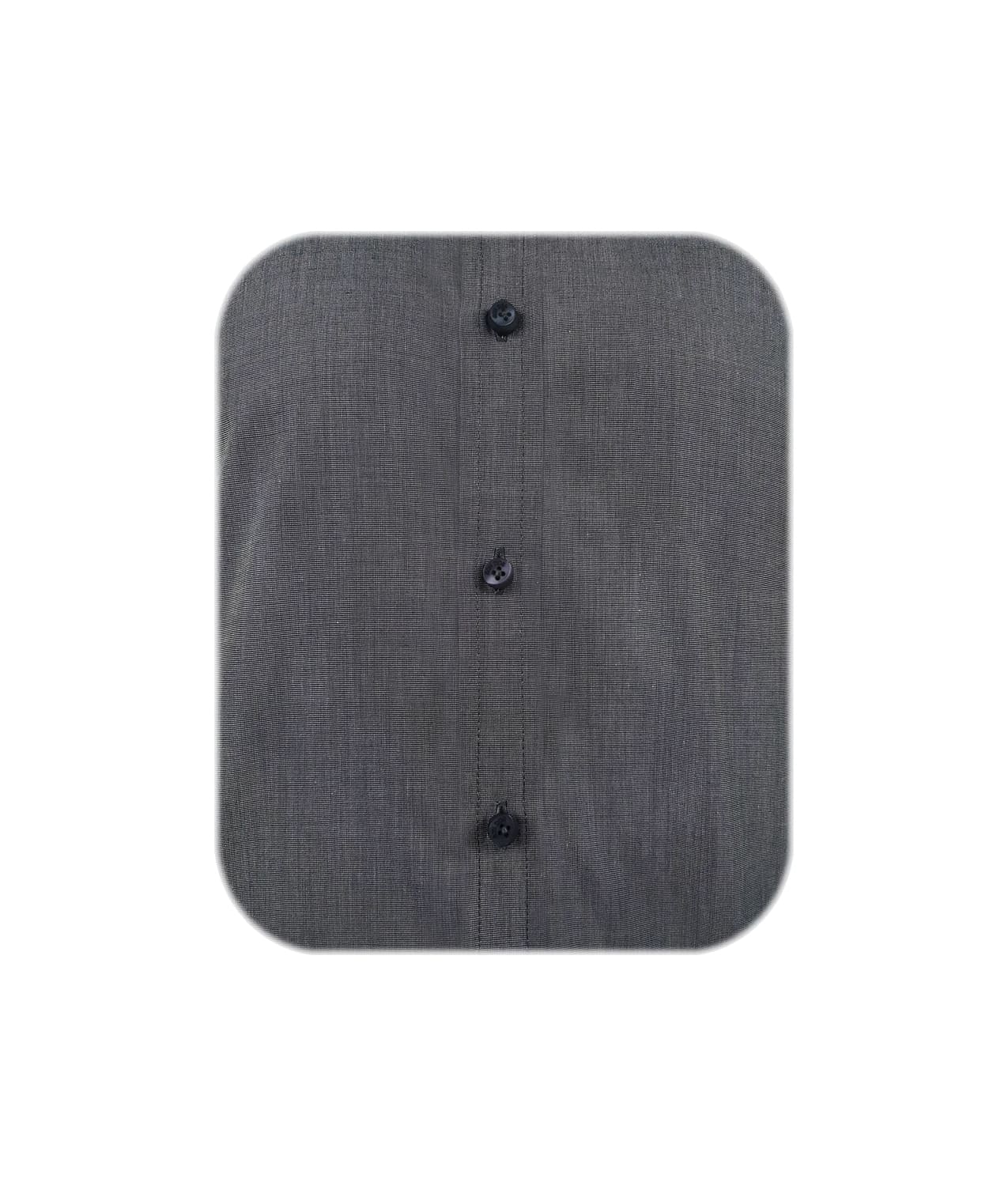 Camisa formal gris cuello y puños mancorna blancos hombre XS a 10XL
