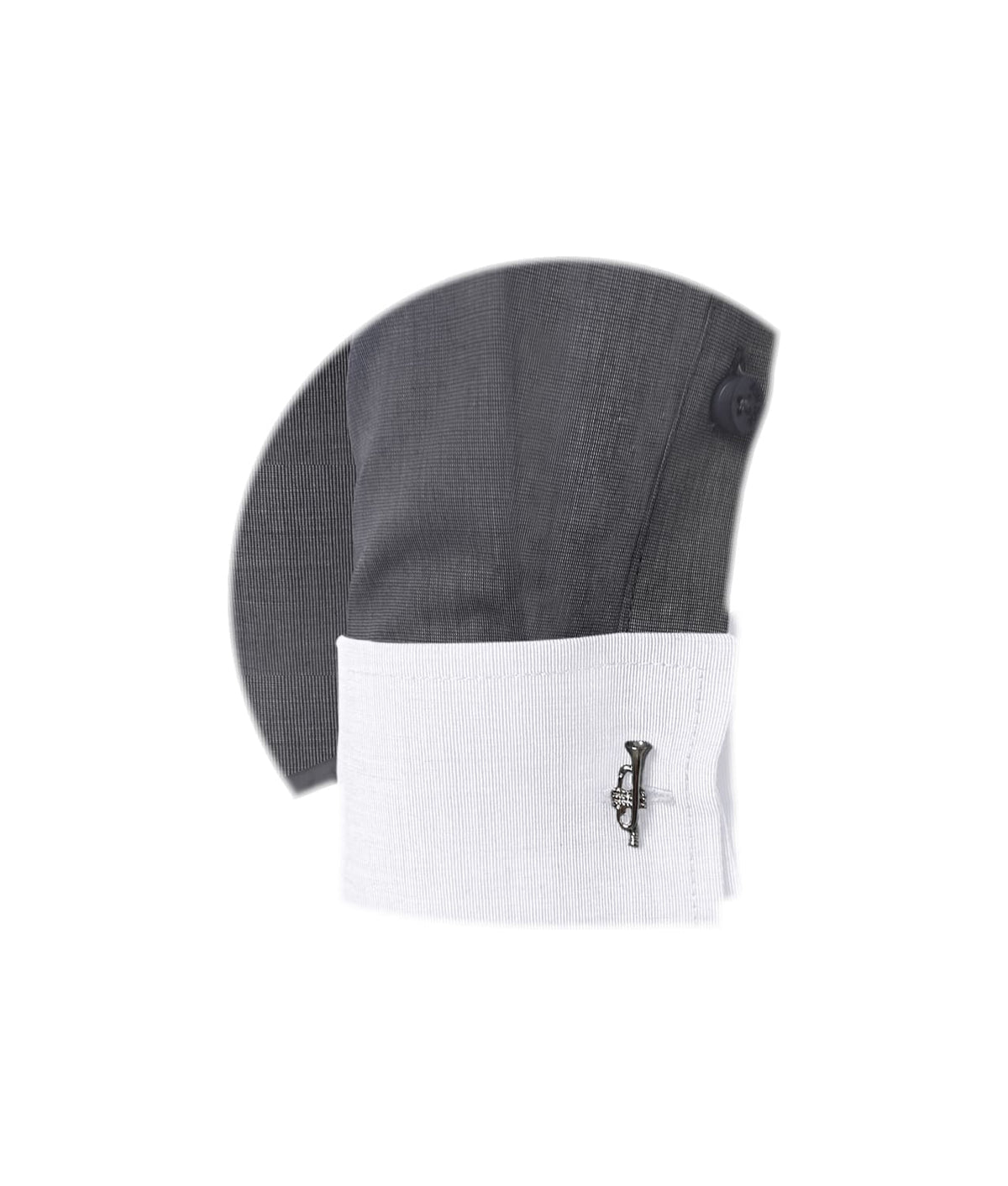 Camisa formal gris cuello y puños mancorna blancos hombre XS a 10XL