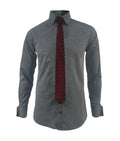 Camisa formal gris puño para mancornas manga larga hombre XS a 10XL