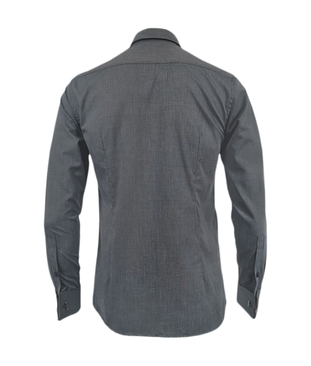 Camisa formal gris puño para mancornas manga larga hombre XS a 10XL