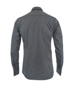 Camisa formal gris puño para mancornas manga larga hombre XS a 10XL