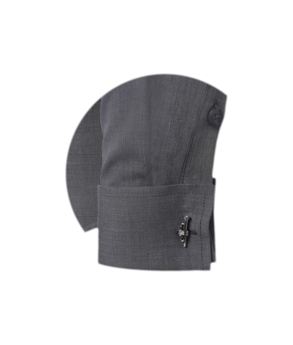 Camisa formal gris puño para mancornas manga larga hombre XS a 10XL