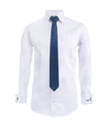 Camisa formal blanca puño para mancornas iniciales bordadas para hombre XS a 10XL