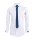 Camisa formal blanca puño para mancornas iniciales bordadas para hombre XS a 10XL