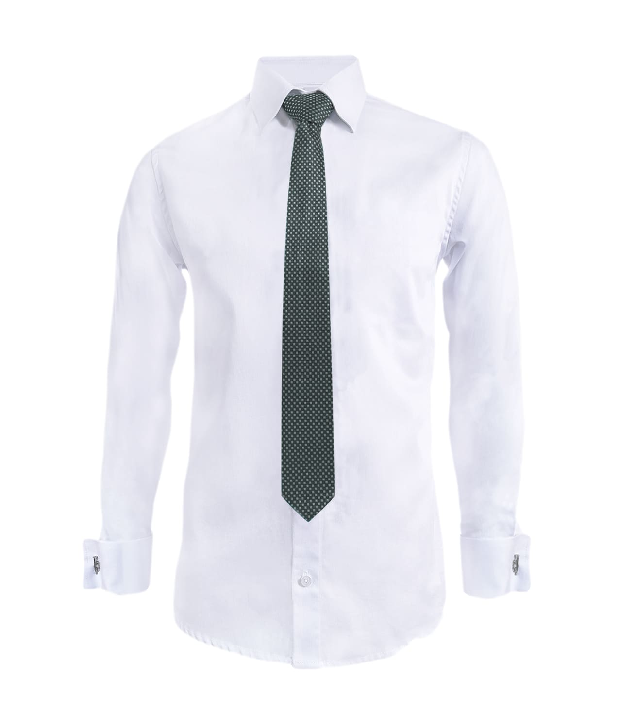 Camisa formal blanca puño para mancornas manga larga hombre XS a 10XL