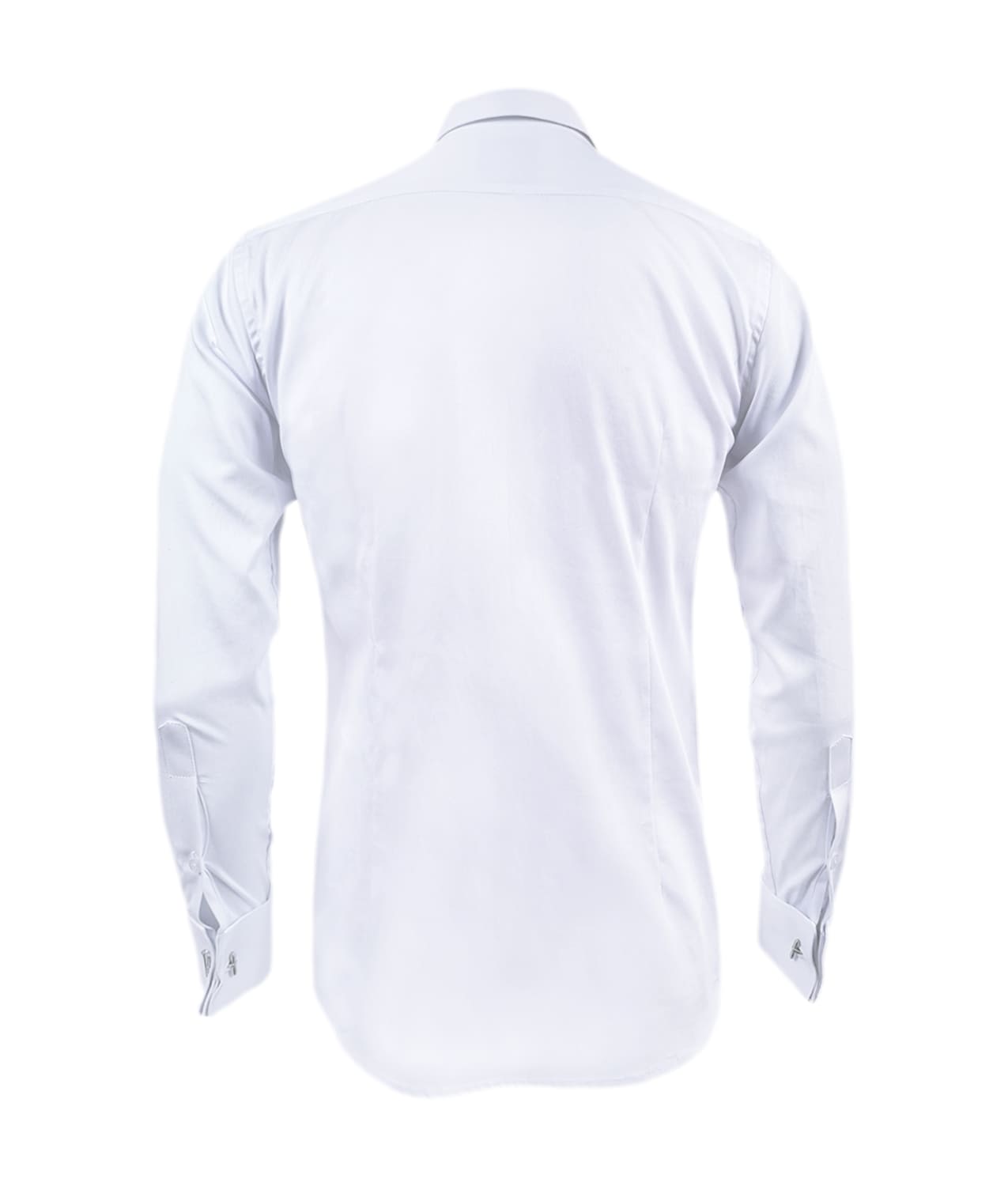 Camisa formal blanca puño para mancornas manga larga hombre XS a 10XL
