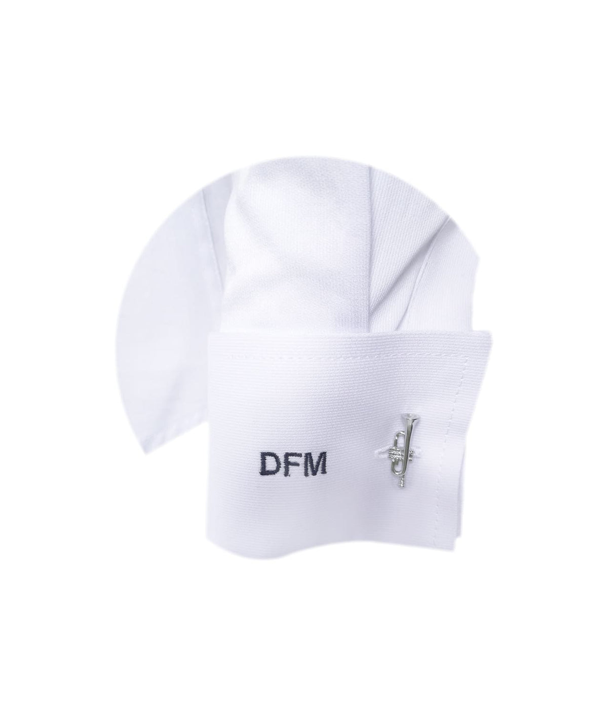 Camisa formal blanca puño para mancornas iniciales bordadas para hombre XS a 10XL