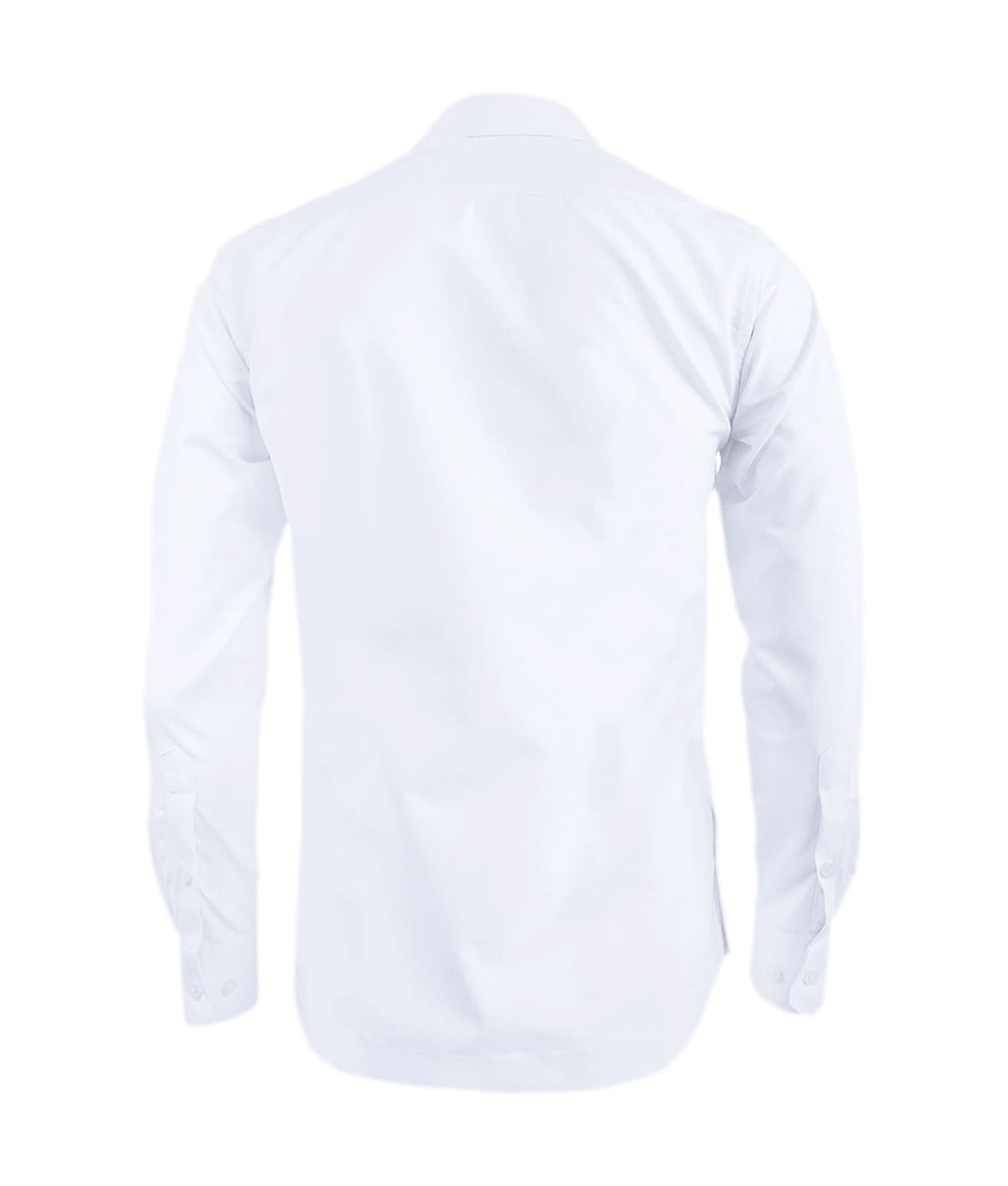 Camisa guayabera blanca bordada sin bolsillos manga larga XS a 10XL