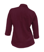Camisa blusa lino vino tinto celebración manga 3/4 mujer XS a 10XL
