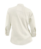Camisa blusa lino marfil ocasión casual manga 3/4 para mujer XS a 10XL