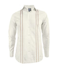 Camisa guayabera marfil en algodón bordada sin bolsillos slim fit hombre XS a 10XL