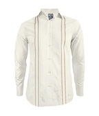 Camisa guayabera marfil en algodón bordada sin bolsillos slim fit hombre XS a 10XL