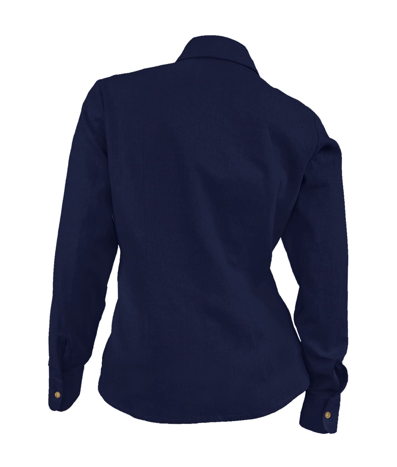 Camisa blusa lino azul oscuro casual manga larga para mujer XS a 10XL
